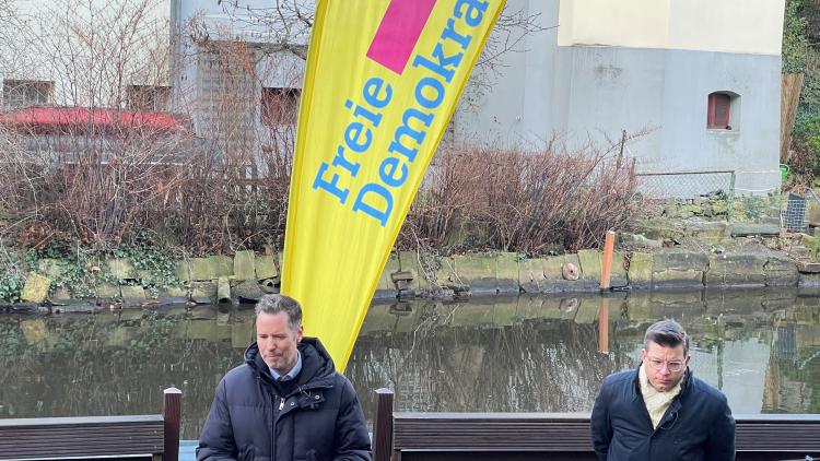 Fraktionsvorsitzender der Bundesfraktion Christian Dürr und Stv. Vorsitzender der FDP-Fraktion im Landtag Niedersachsen Björn Försterling